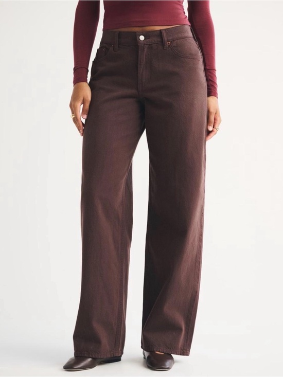 Abercrombie & Fitch Denim - Abercrombie Low Rise Ultra Loose Brown Jeans size 28